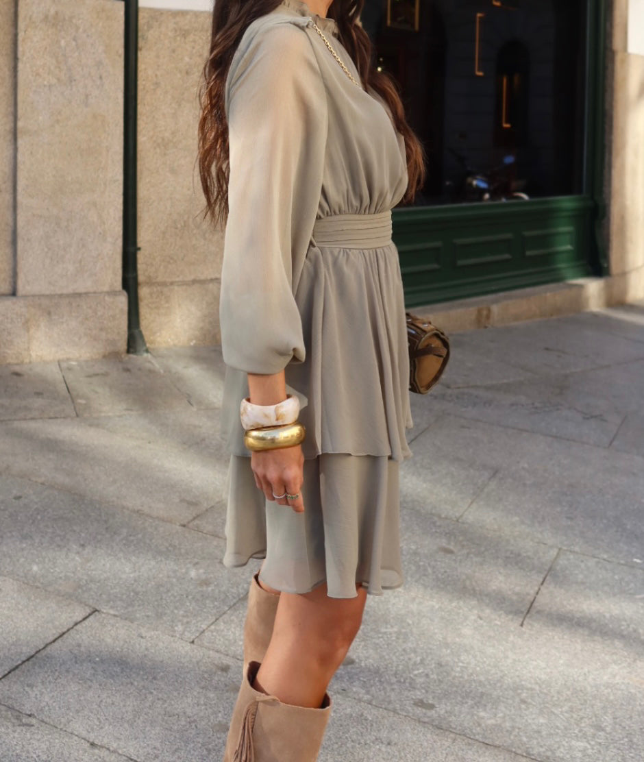 Lyra Boho Dress in Khaki