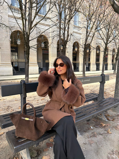 Caramel Coat with Fur