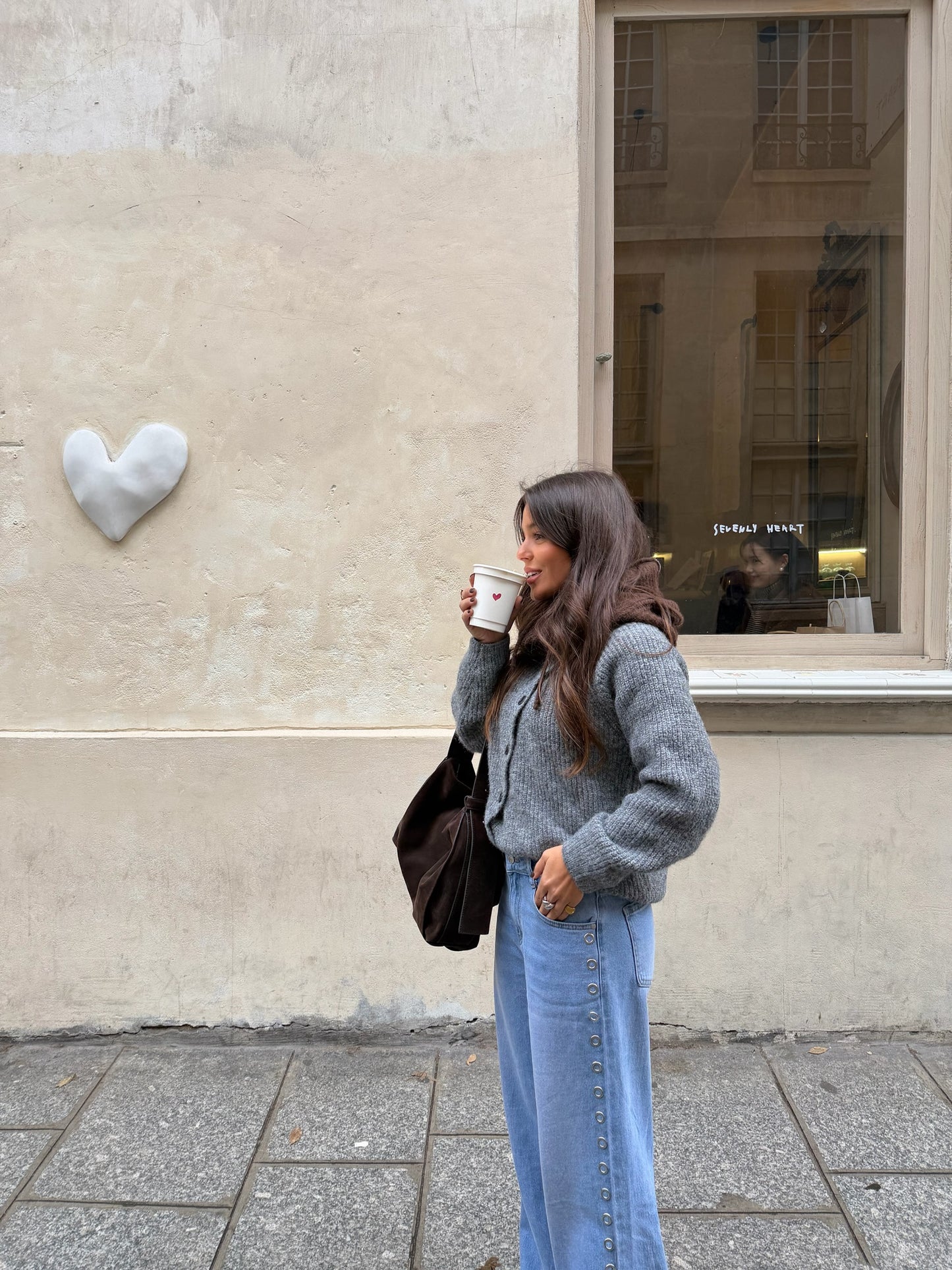 Emma Knit Cardigan In Gray