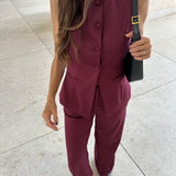 Eva Vest in Burgundy