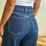 Dark Blue Wide Leg Jeans
