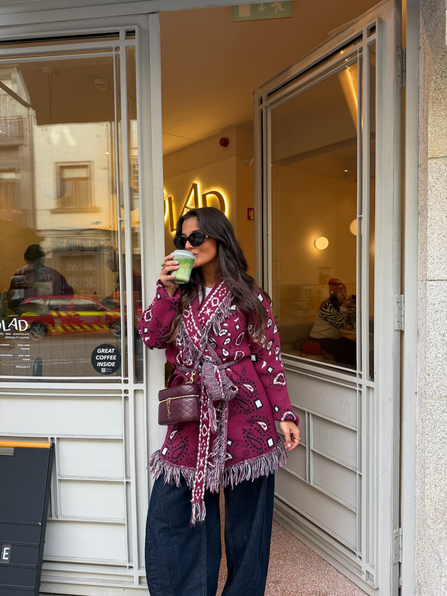 Bandana Long Jacket in Burgundy - Shipping/Envio 20/02