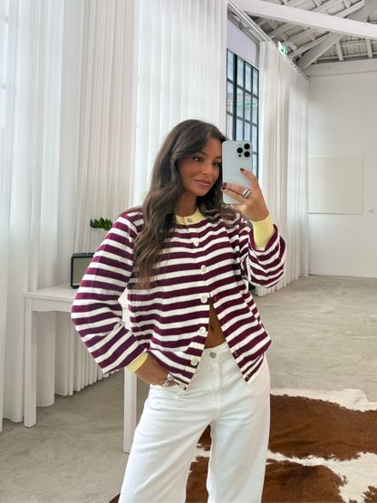 Carol Cardigan With Yellow Details - Shipping 11/11