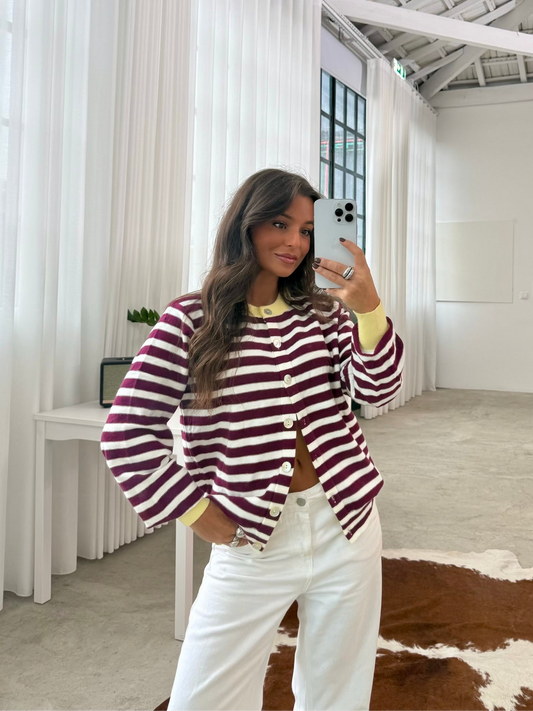 Carol Cardigan With Yellow Details