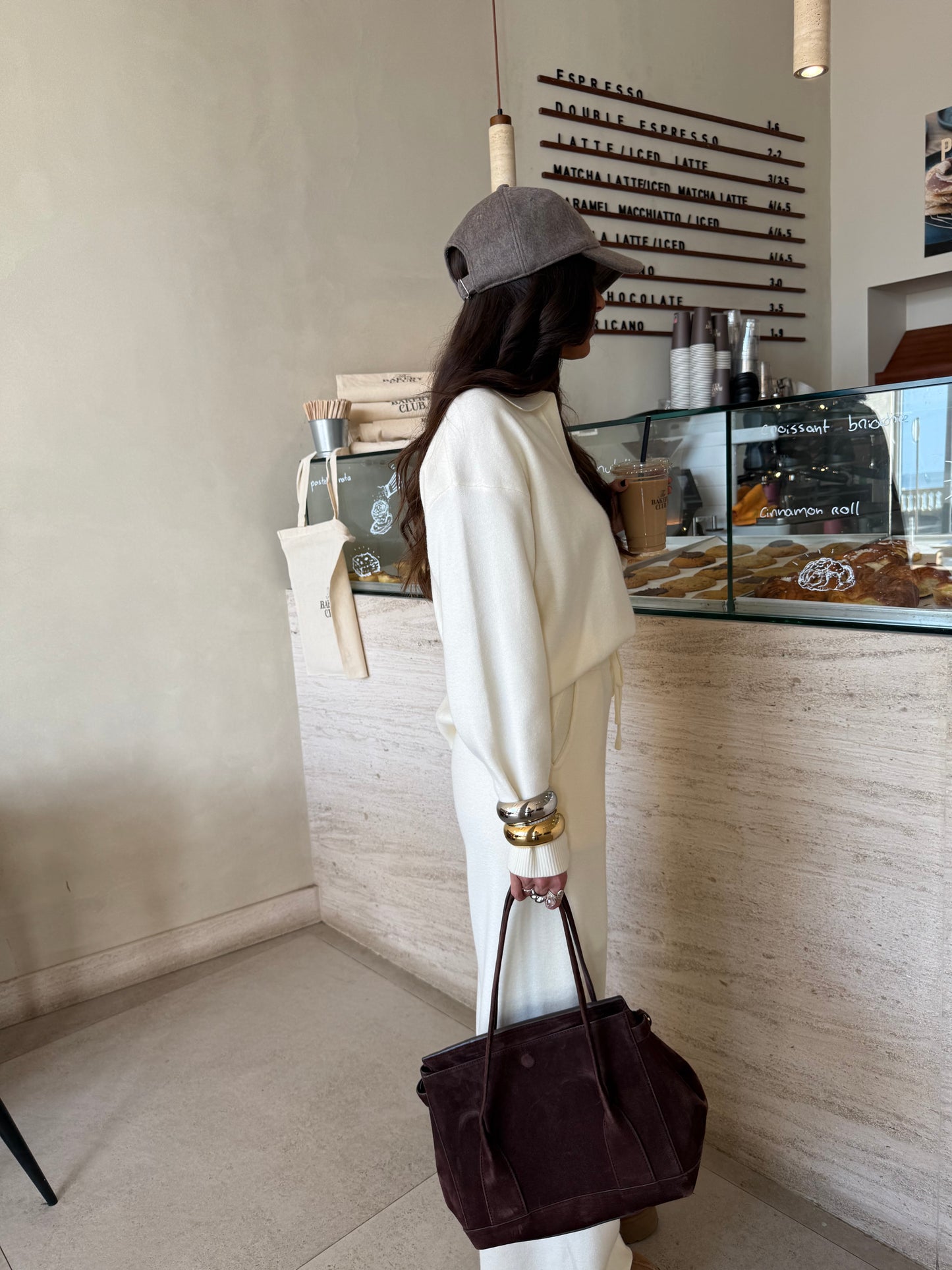 Polo Knit Set in White