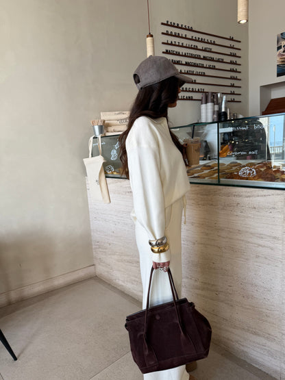 Polo Knit Set in White