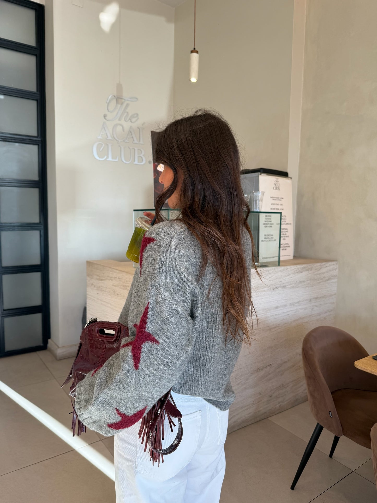 Star Sweater in Burgundy