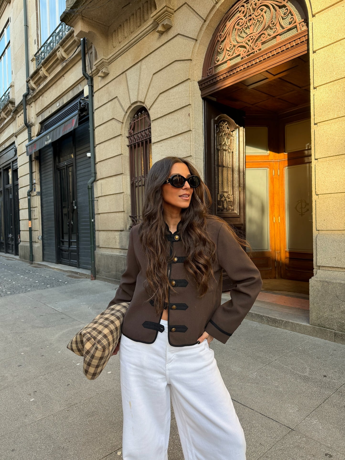 Charlotte Military Jacket in Brown