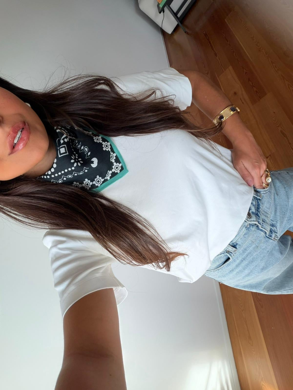 Bandana 100% Viscose Blue and Emerald