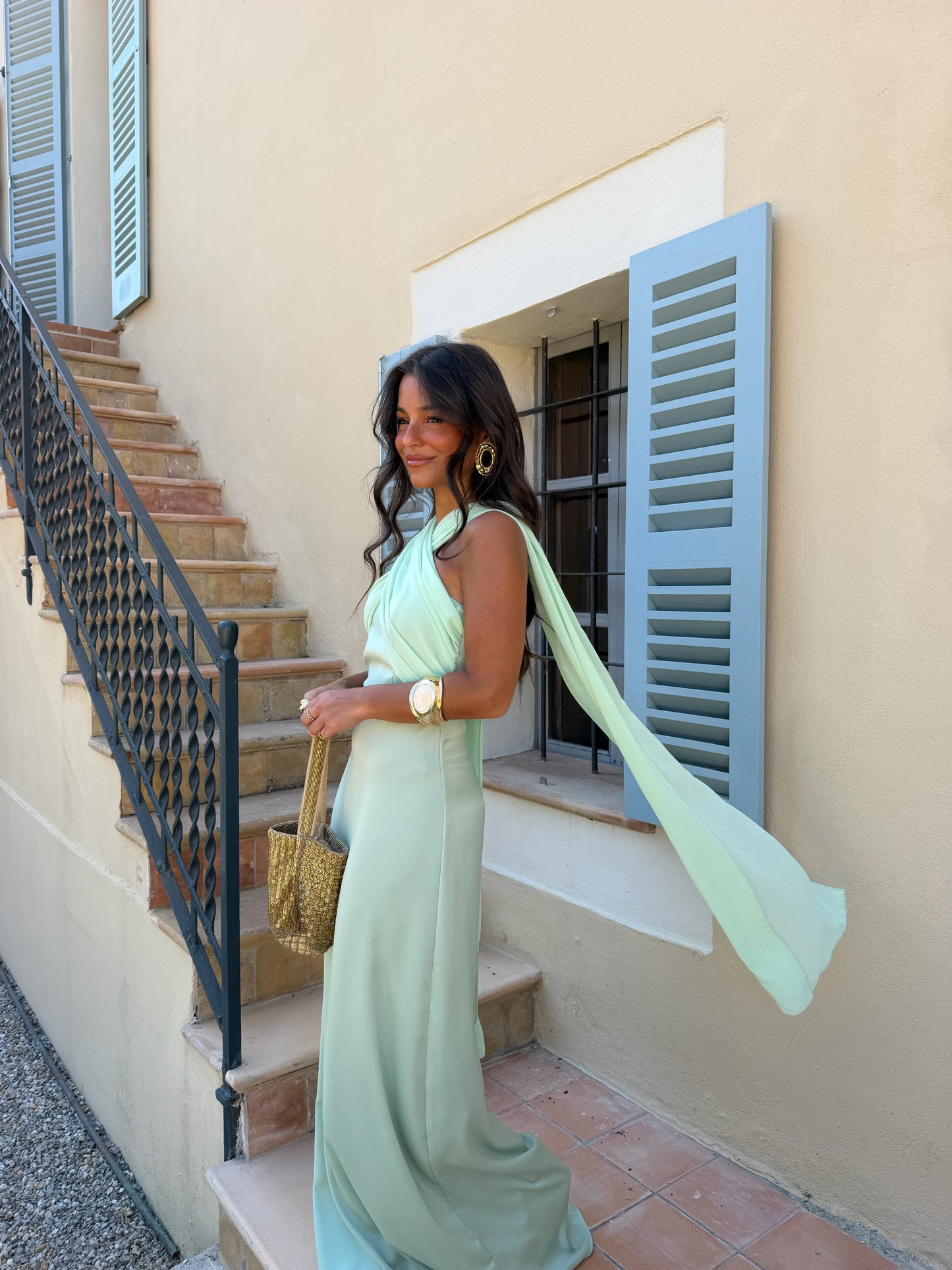Triana Dress in Mint