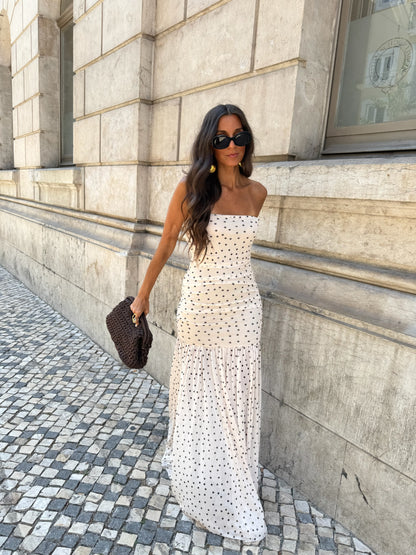 Polka Dot Dress in White
