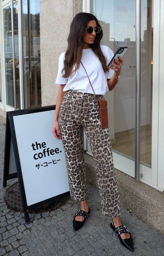 Limited Edition Animal Print Pants in Beige (Shipping/Envio 23/09)