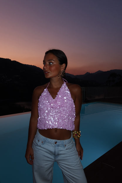 Nina Pink Sequin Top