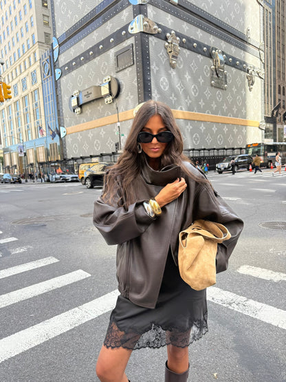 Fifth Ave Leather Bomber