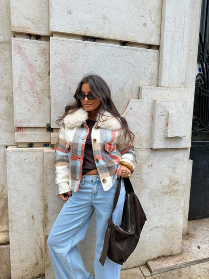 100% Wool Dublin Jacket with Fur Collar