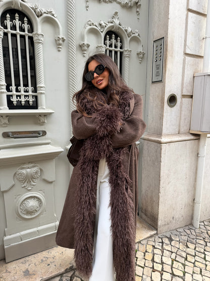 Ophelia Wool Coat in Brown