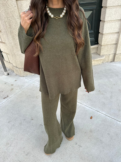 Khaki Knit Set