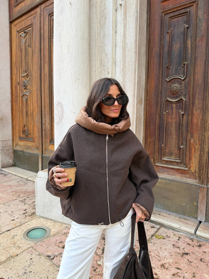 Elise Jacket in Brown and Caramel