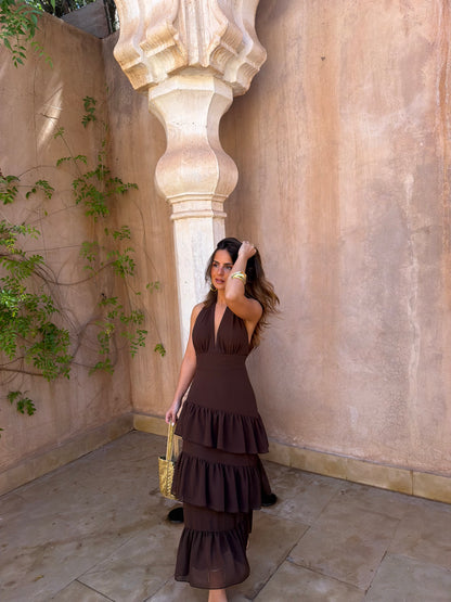 Manila Dress in Brown - Shipping/Envio 15/06 to 19/06