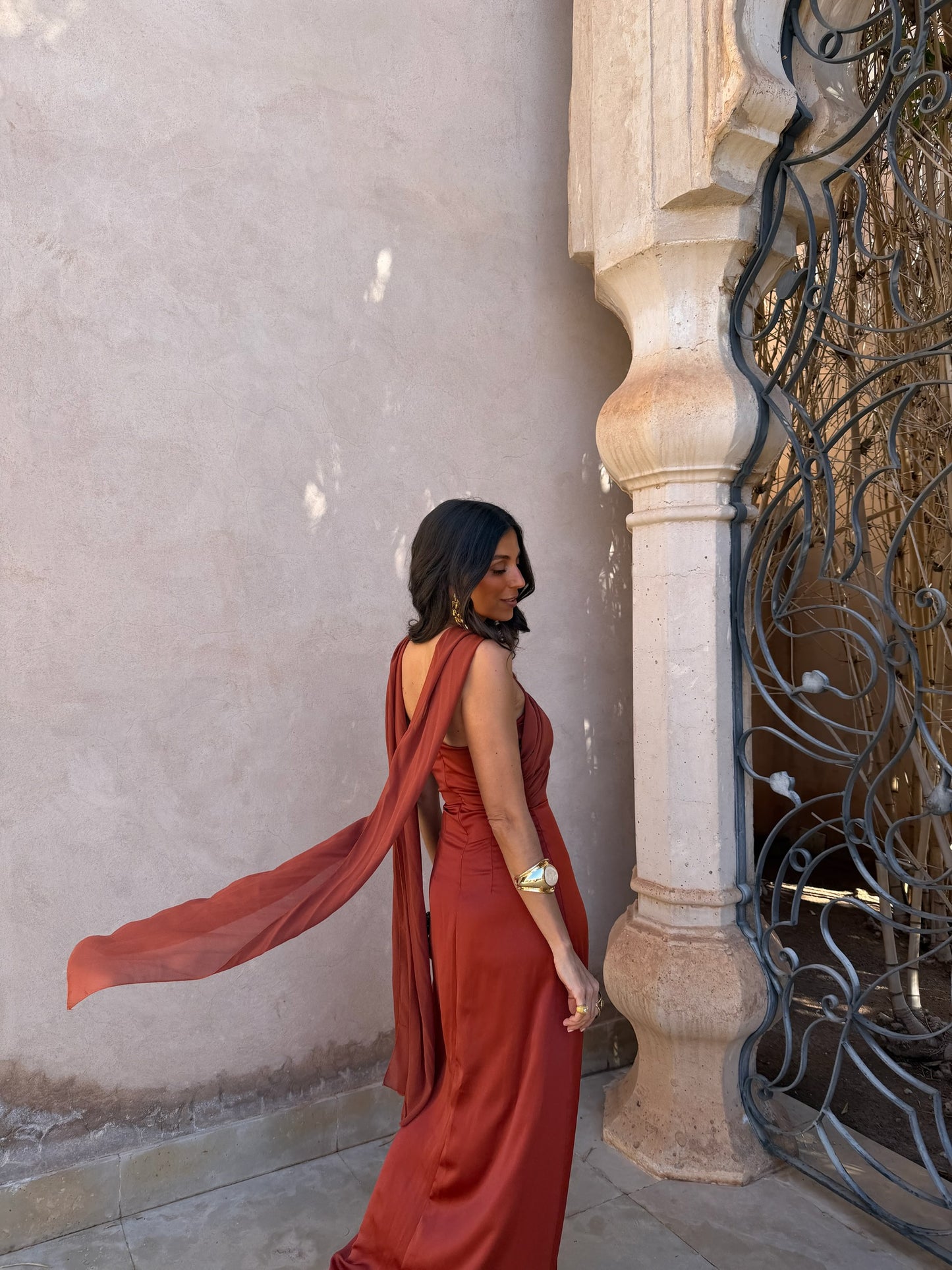 Triana Dress in Terracotta