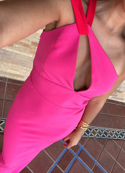 Rocio Dress Pink and Red - Shipping/Envio in 15 days
