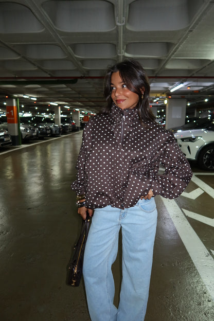 Polka Dot Jacket in Brown
