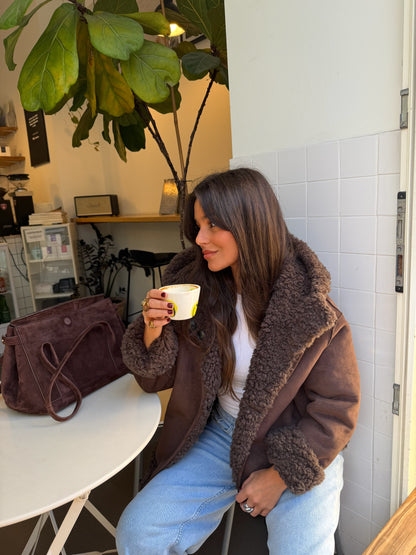 Reversible Fur Jacket in Suede