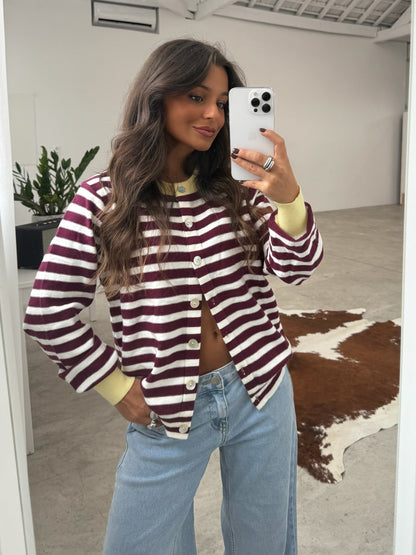 Carol Cardigan With Yellow Details - Shipping 11/11