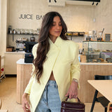 Asymmetrical Blazer in Butter Yellow