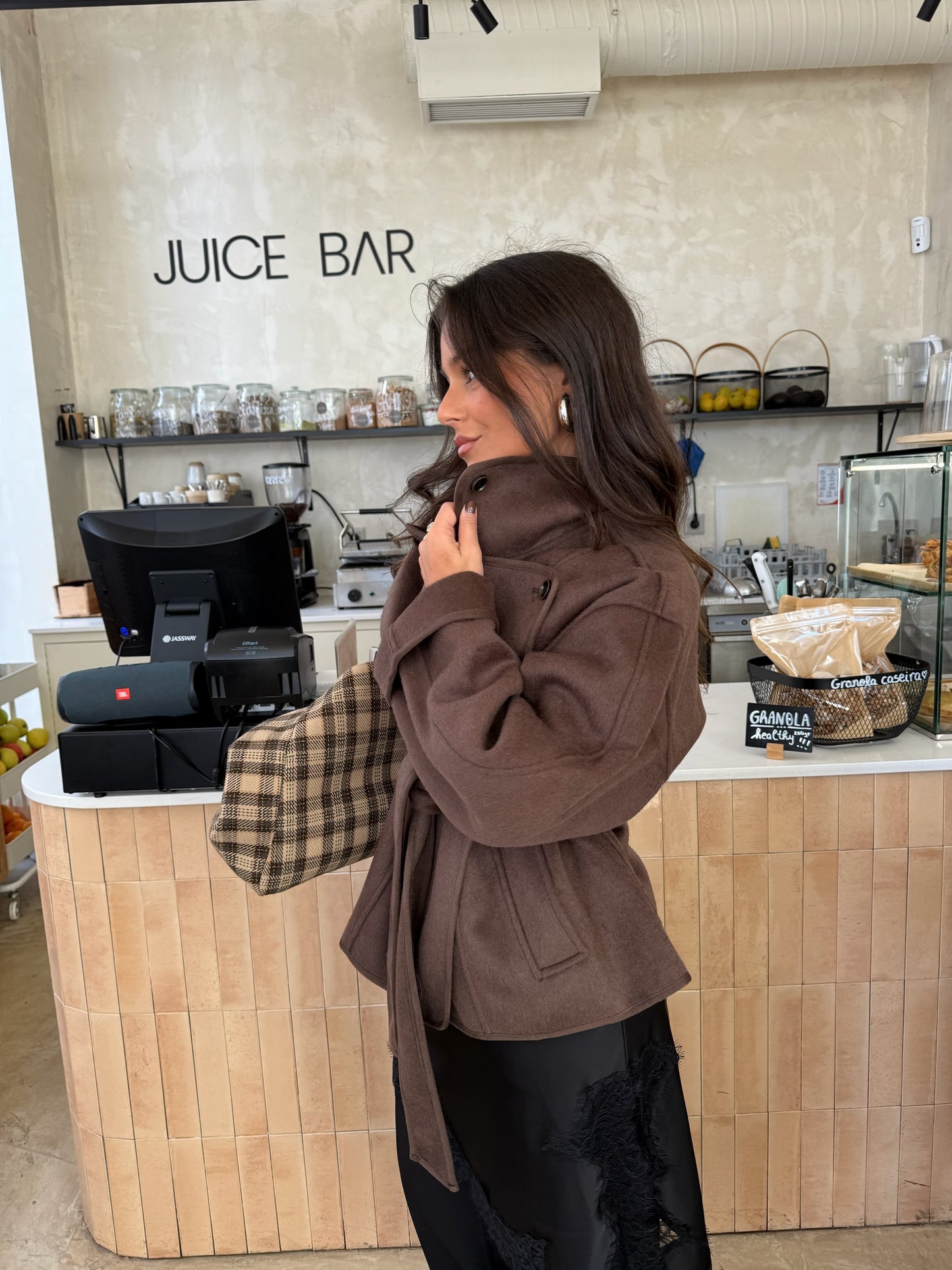 Milano Wool Belted Jacket in Brown - Shipping 15/12 to 19/12