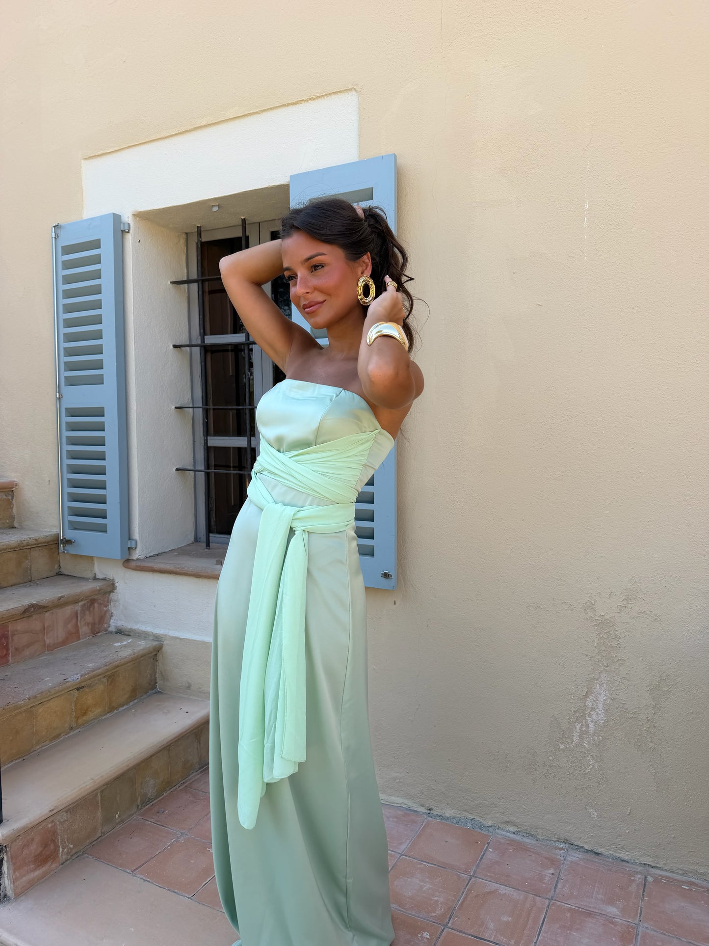 Triana Dress in Mint