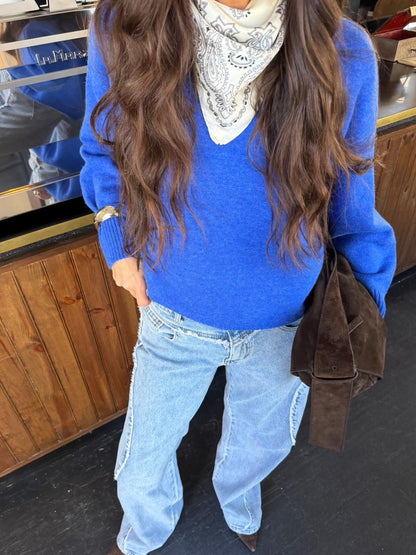 Soft Touch Knit Sweater in Royal Blue