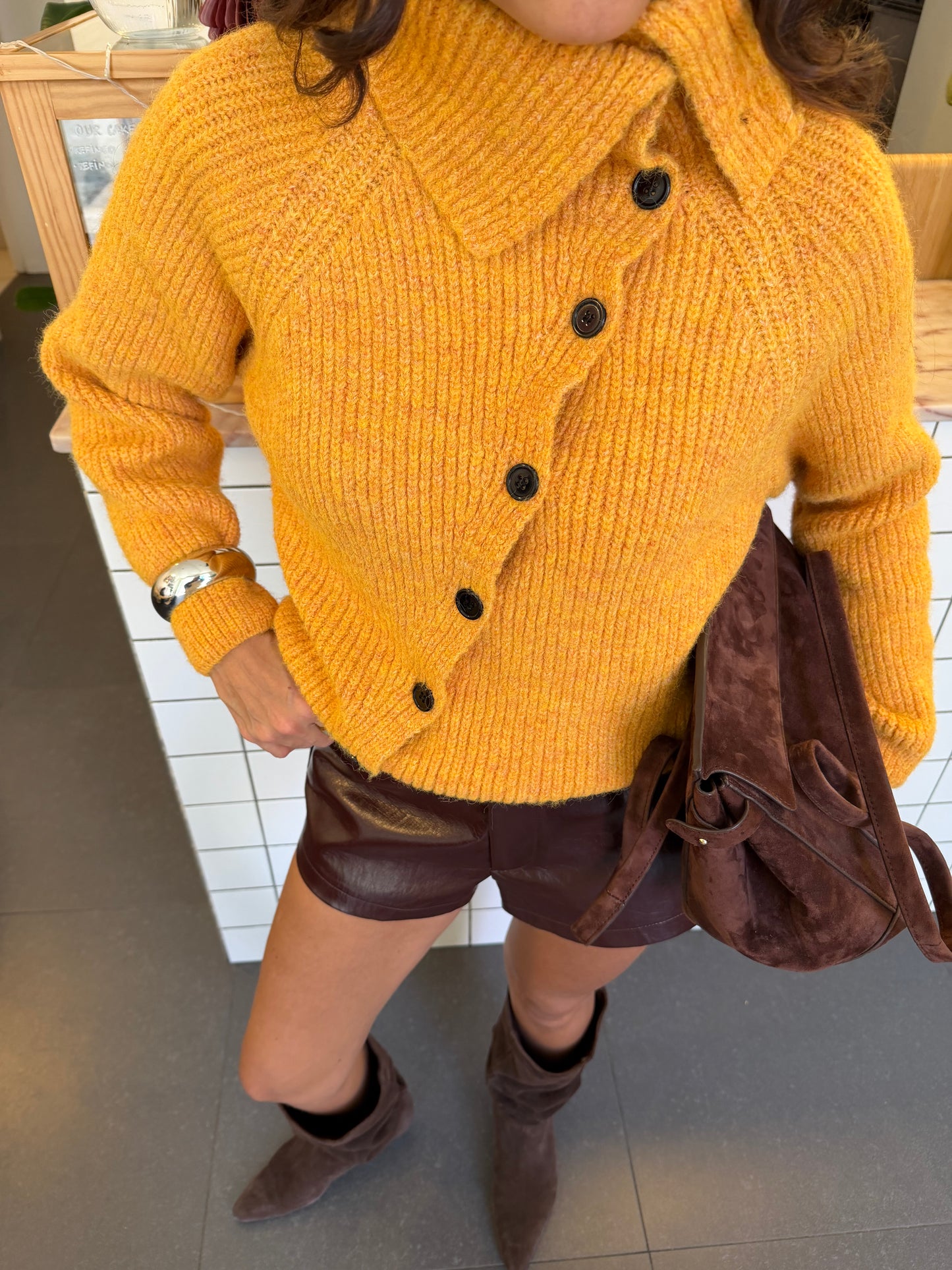 Emma Knit Cardigan In Yellow