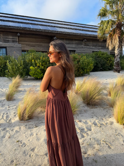 Linen Dress in Brown