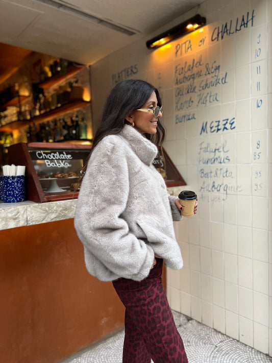 Fur Jacket in Grey