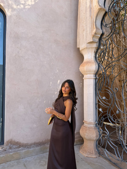 Triana Dress in Brown