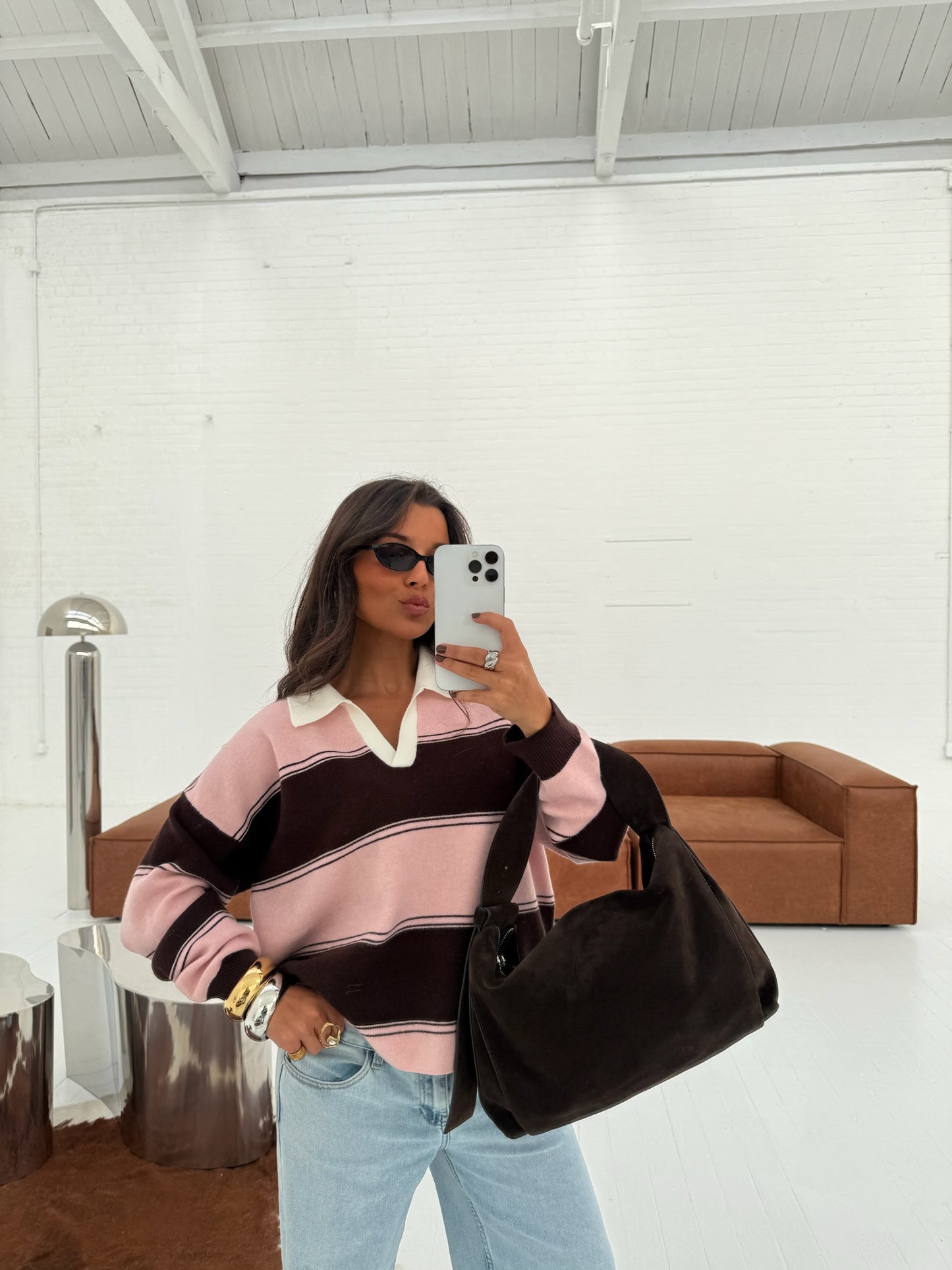 Sara Polo in Light Pink and Brown - Shipping 01/12 to 05/12