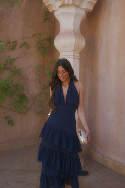Manila Dress in Navy Blue
