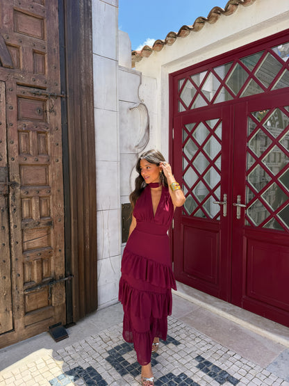 Manila Dress in Burgundy - Shipping/Envio 22/06 to 26/06