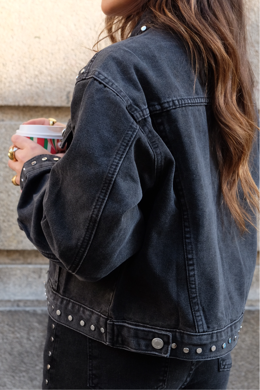 Dark Denim Studded Jacket