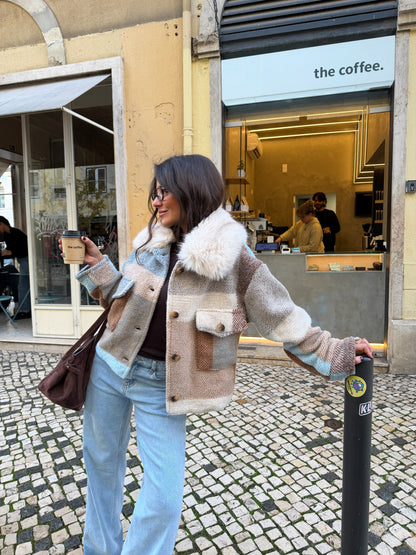 100% Wool Berlin Jacket with Fur Collar