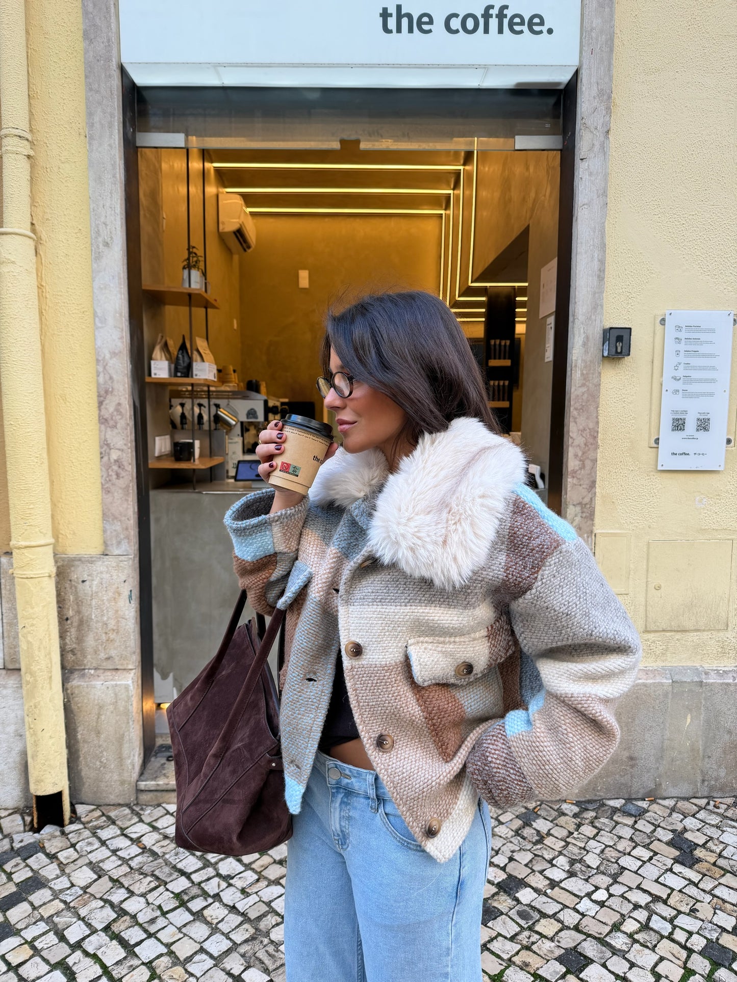 100% Wool Berlin Jacket with Fur Collar