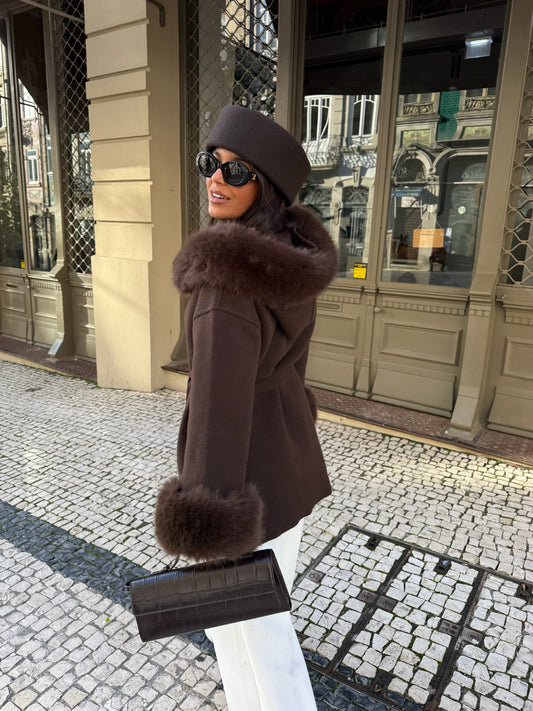 Turim Fur Coat in Brown - Shipping 12/12 to 19/12