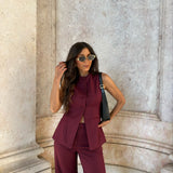 Eva Vest in Burgundy