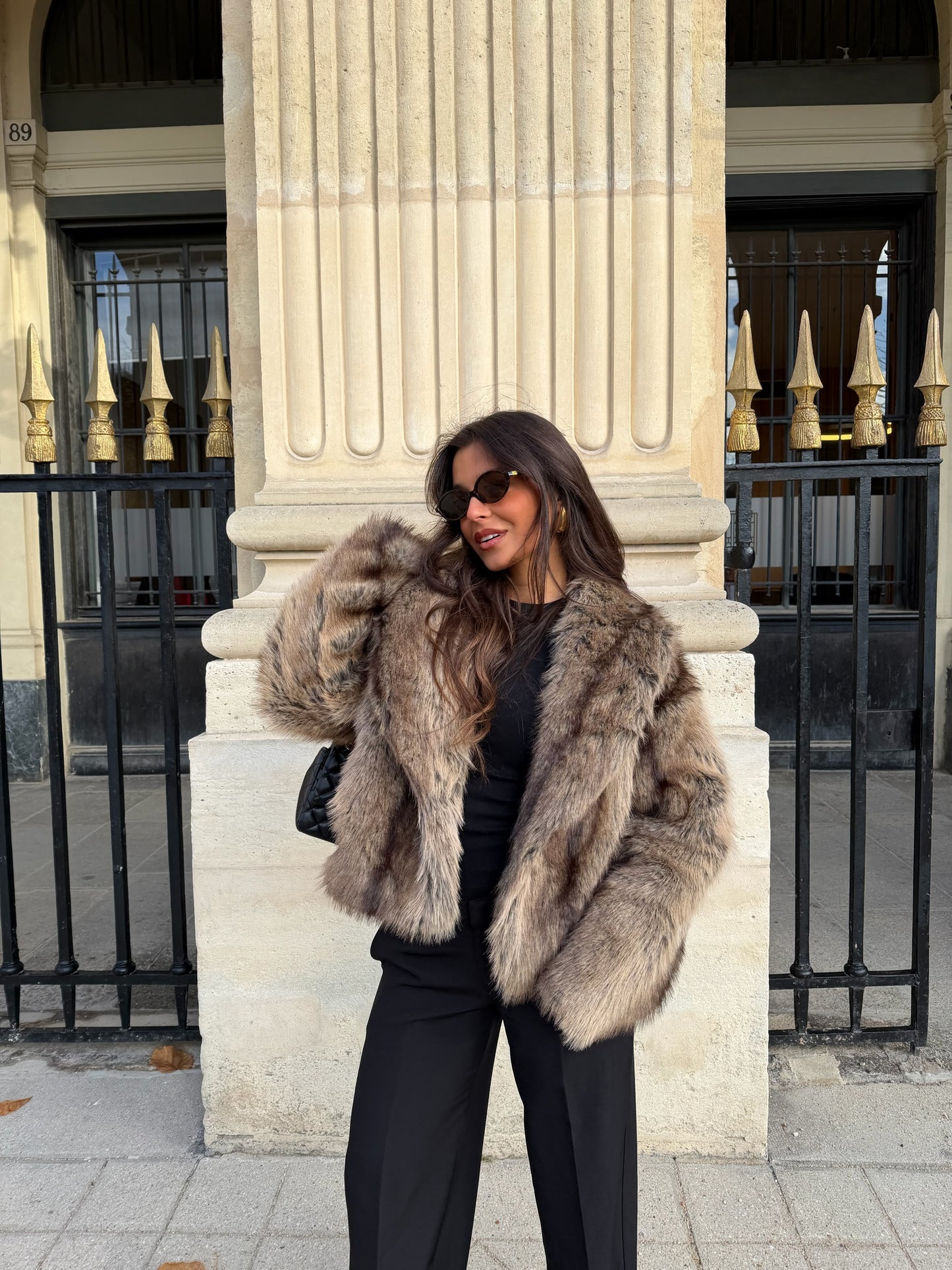 Camille Fur Jacket in Camel and Brown - Shipping 01/12 to 05/12