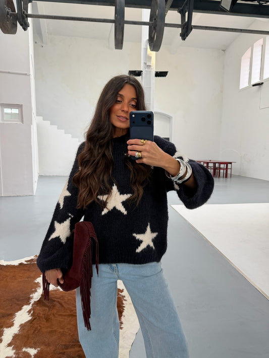 Star Sweater in Navy Blue