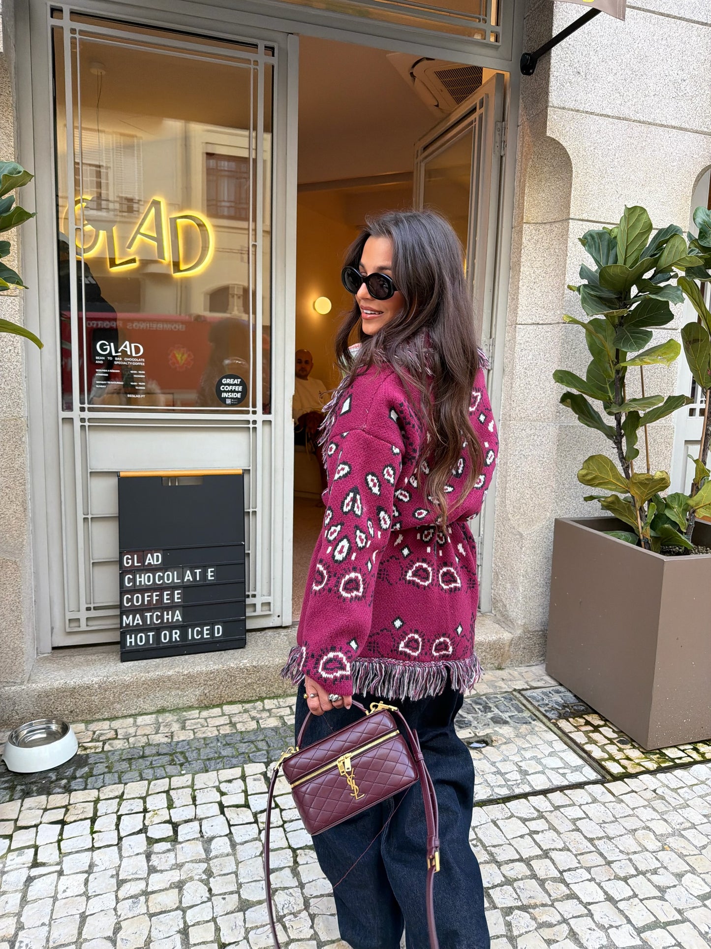 Bandana Long Jacket in Burgundy - Shipping/Envio 20/02