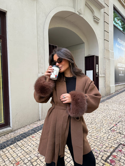 Caramel Coat with Fur