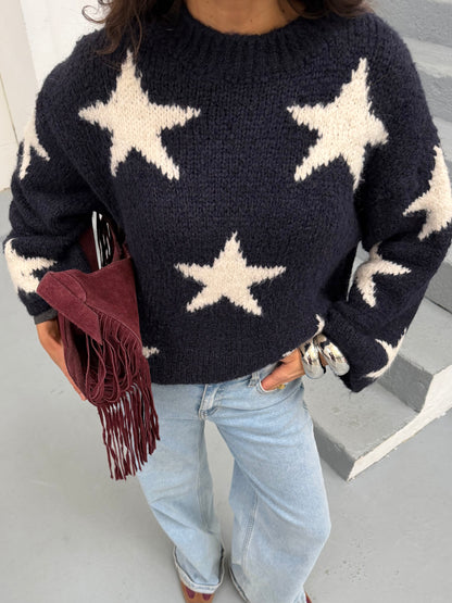 Star Sweater in Navy Blue
