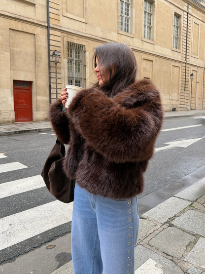 Camille Fur Jacket in Brown - Shipping 01/12 to 05/12